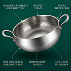 Tiefer Titan-Topf 28 cm – handgehämmert