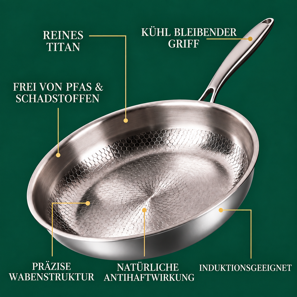Handgehämmerte Titanpfanne 28 cm