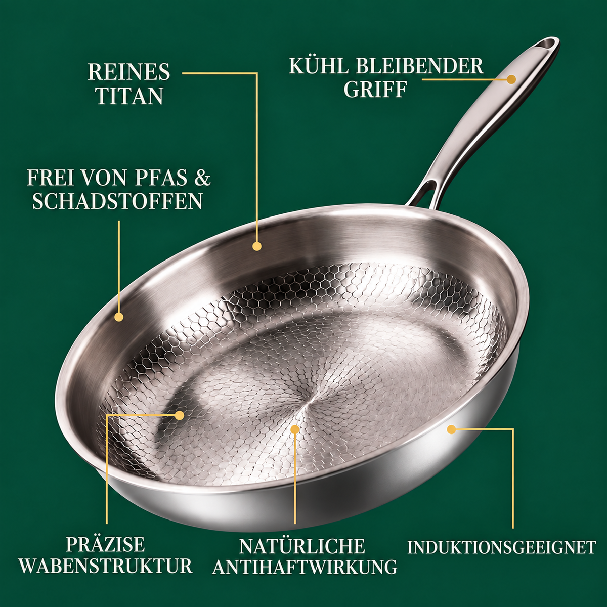 Handgehämmerte Titanpfanne 28 cm
