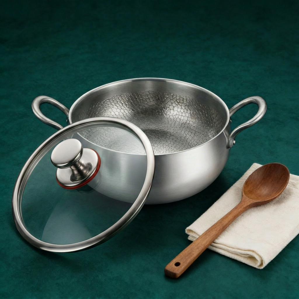 Tiefer Titan-Topf 28 cm – handgehämmert
