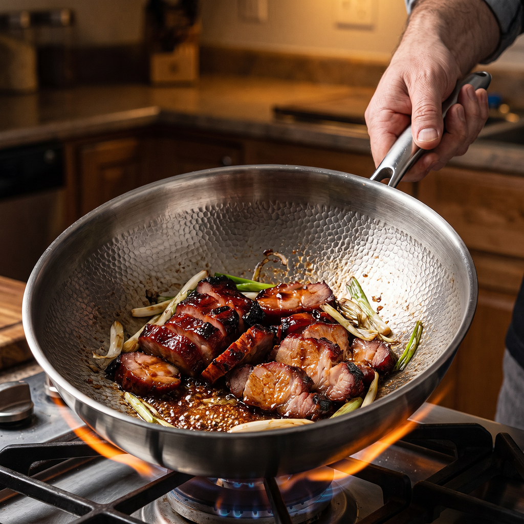 Titan-Wok 30 cm – handgehämmert