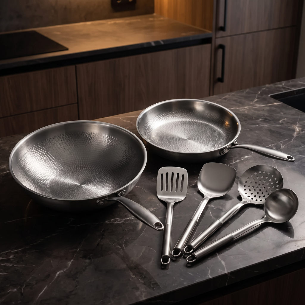 Titan Wok & Pfannen-Set mit Küchenhelfern – 26 cm