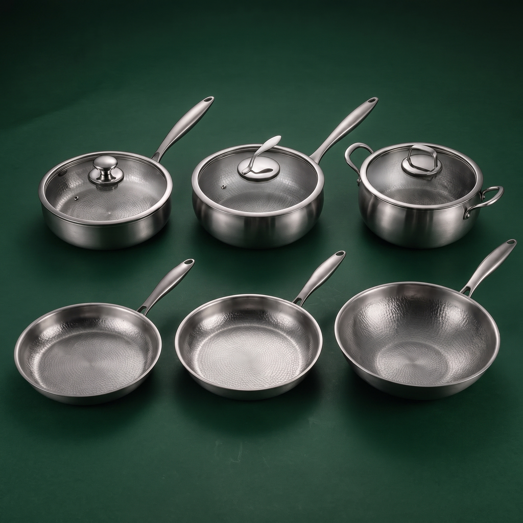 Titan Komplett-Kochset – 6-teilig + 3 Deckel