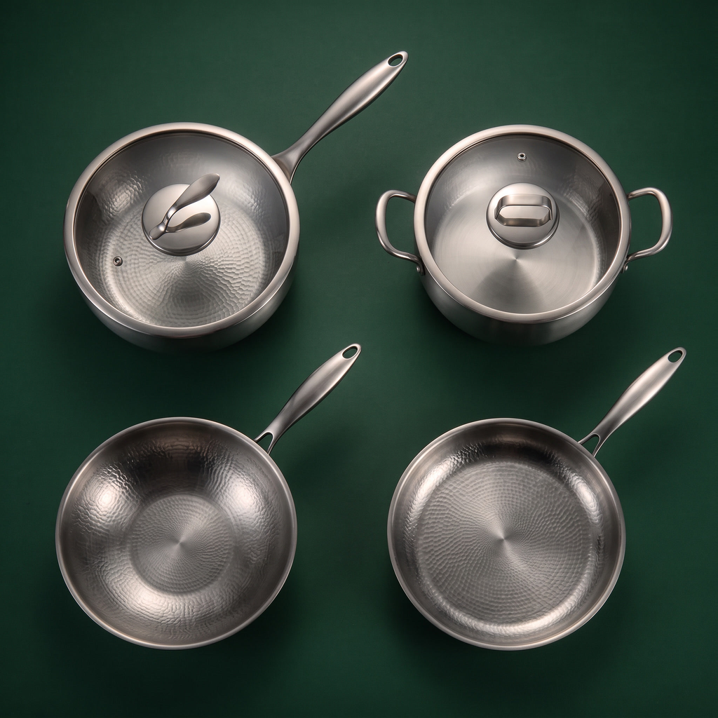 Titan Essentials Kochset – 4-teilig + 2 Deckel