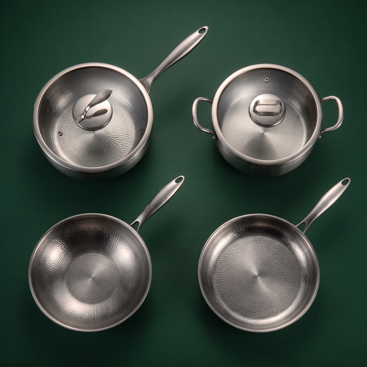 Titan Essentials Kochset – 4-teilig + 2 Deckel