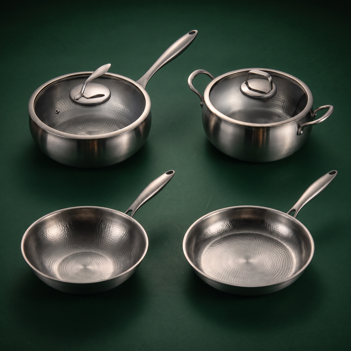 Titan Essentials Kochset – 4-teilig + 2 Deckel