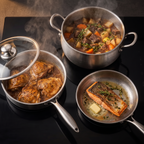 Premium Titan-Kochset – 3-teilig + 2 Deckel