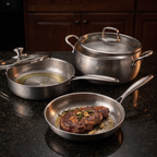 Premium Titan-Kochset – 3-teilig + 2 Deckel