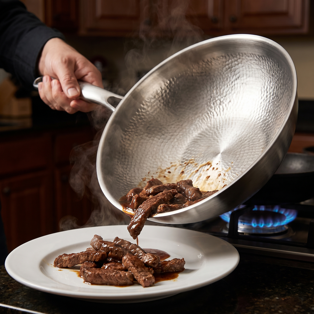 Titan-Wok 30 cm – handgehämmert