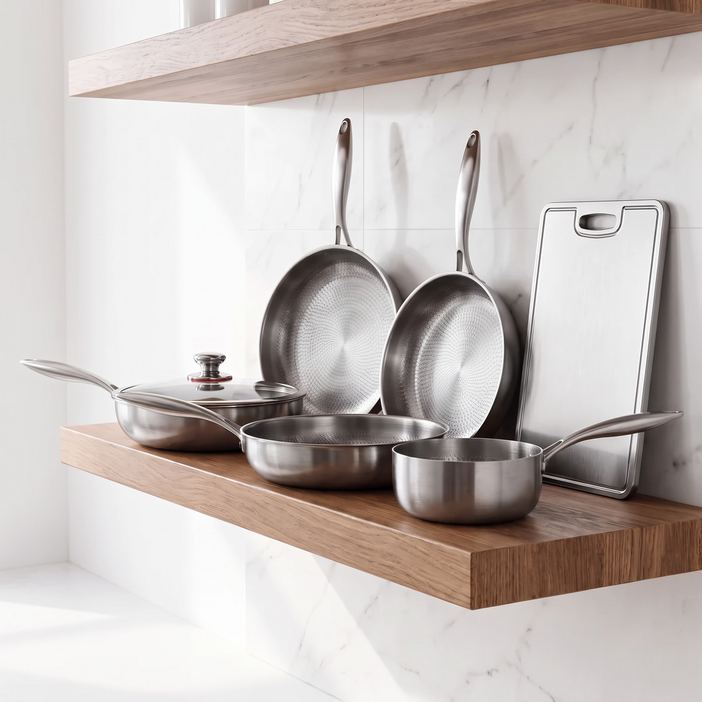 Titan Multi-Pfannen-Set mit Schneidebrett – 5-teilig