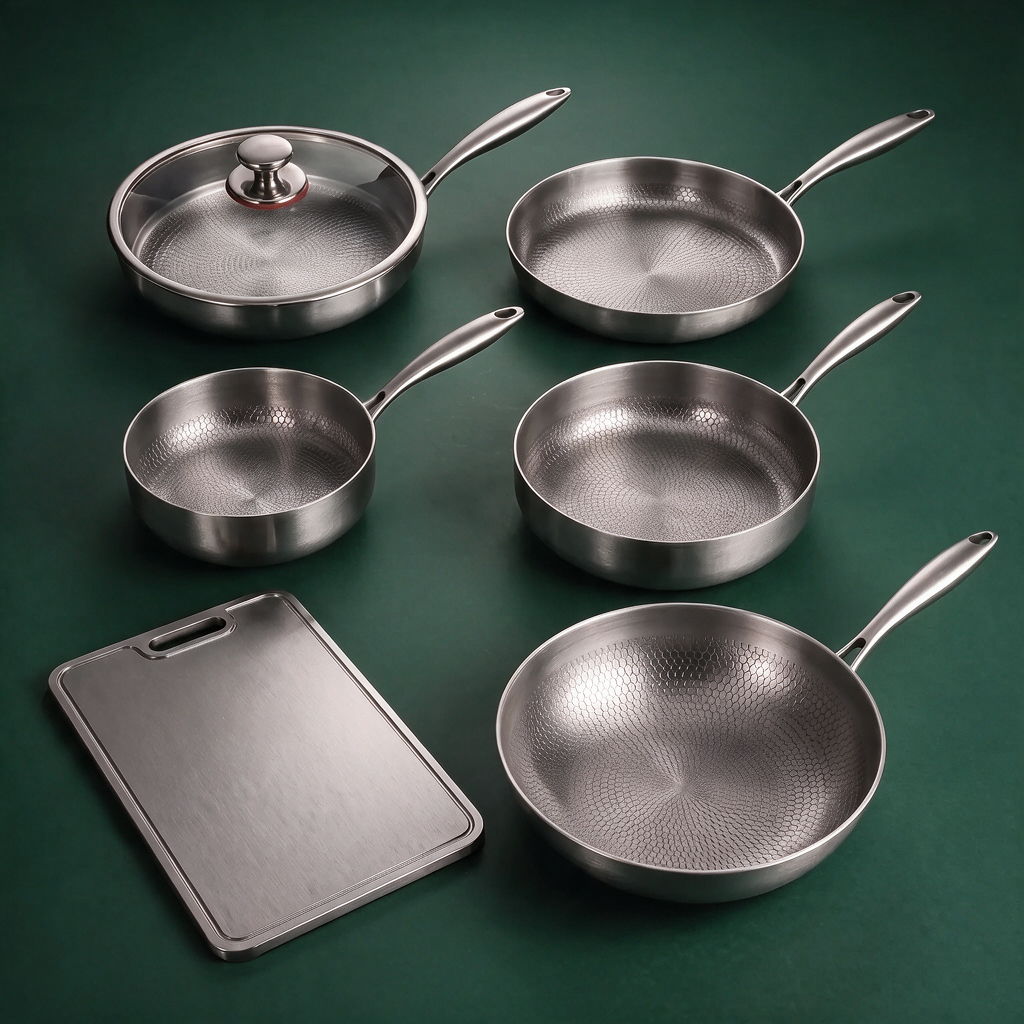 Titan Multi-Pfannen-Set mit Schneidebrett – 5-teilig